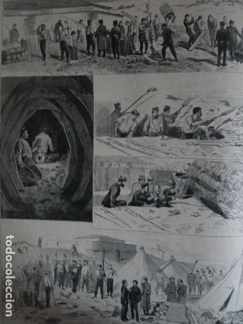 Arte: GUADALAJARA PRIMER REGIMIENTO INGENIEROS ESCUELA PRACTICA GRABADO XILOGRAFICO XILOGRAFIA 1879
