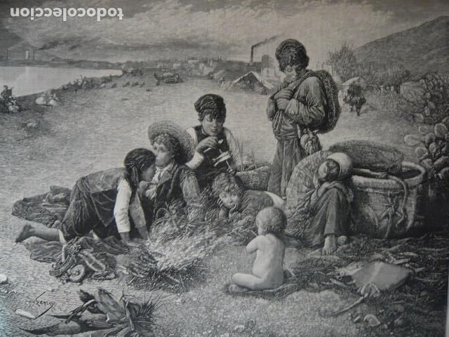 Arte: MALAGA UNA MORAGA TIPOS POPULARES GRABADO XILOGRAFICO XILOGRAFIA 1879
