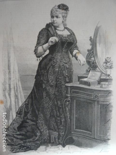 Arte: JOSEFINA DE REZSKE SOPRANO DEL TEATRO REAL GRABADO XILOGRAFICO XILOGRAFIA 1879
