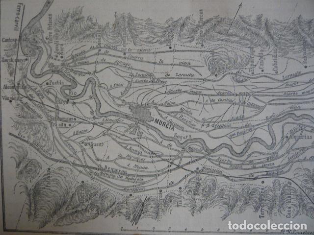 Arte: MURCIA PLANO DE LA HUERTA GRABADO XILOGRAFICO XILOGRAFIA 1879