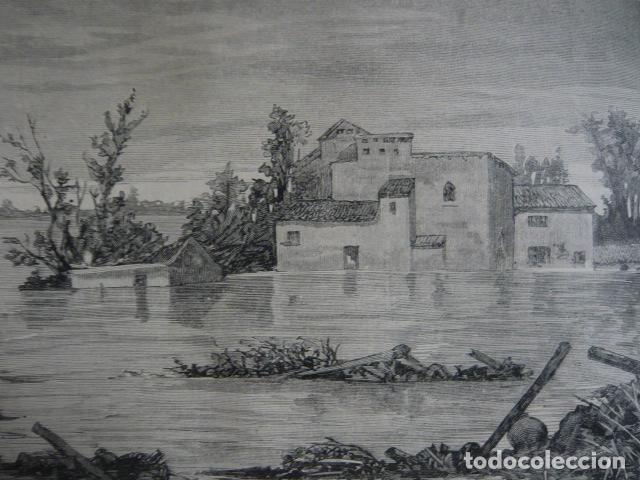 Arte: MURCIA NONDUERMAS INUNDACIONES GRABADO XILOGRAFICO XILOGRAFIA 1879