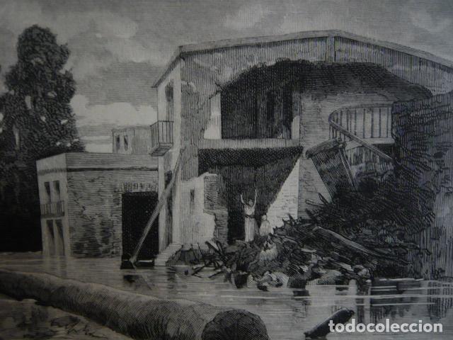 Kunst: MURCIA DA&Ntilde;O INUNDACIONES GRABADO XILOGRAFICO XILOGRAFIA 1879