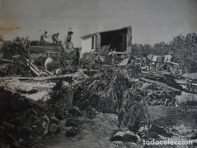 Kunst: MURCIA DA&Ntilde;O INUNDACIONES GRABADO XILOGRAFICO XILOGRAFIA 1879