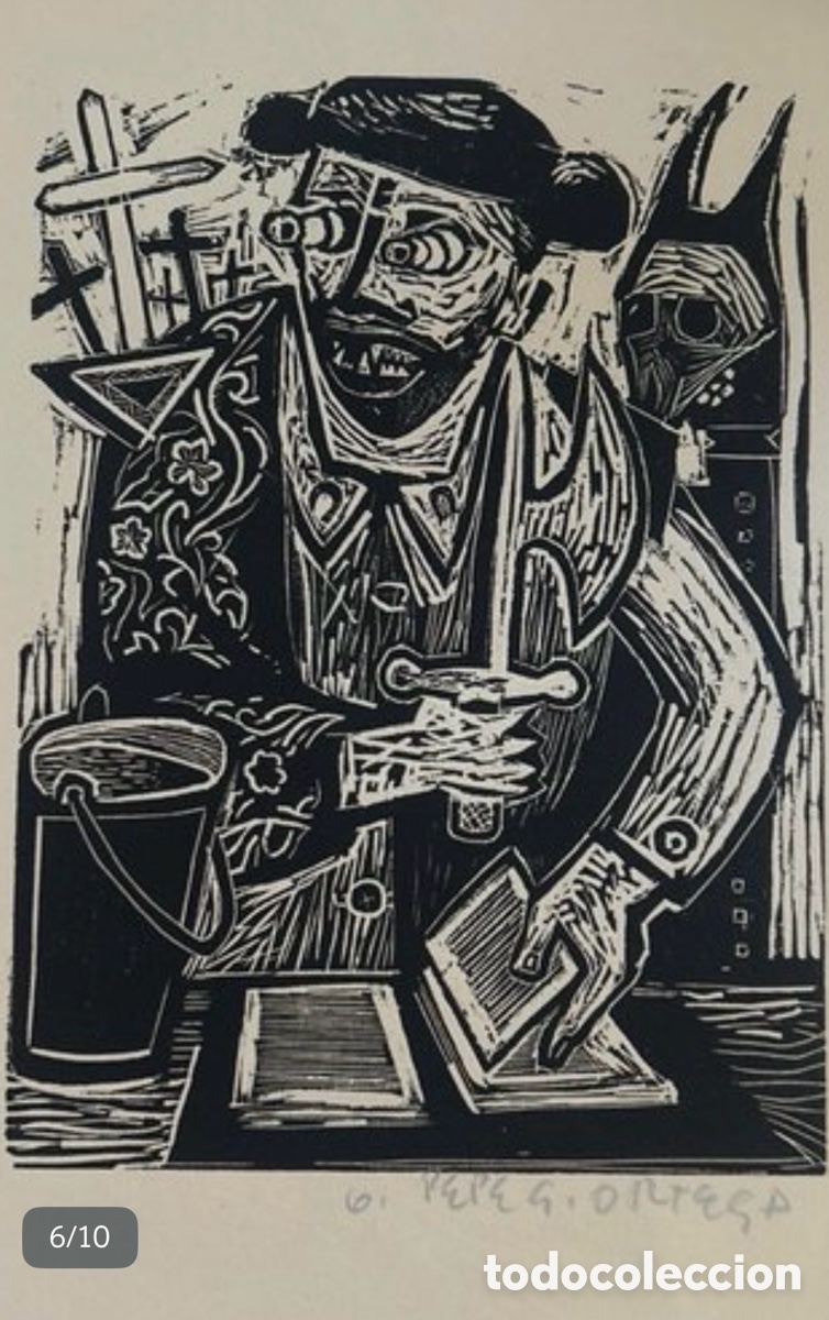 Arte: El matarife, xilograbado en papel realizado entre 1952 y 1953 por el artista espa&ntilde;ol Jos&eacute; Ortega.