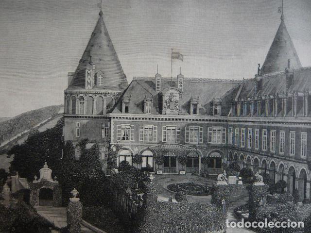Arte: BRAUBAING BELGICA CASTILLO GRABADO XILOGRAFICO XILOGRAFIA 1879