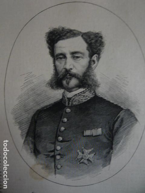 Arte: JOSE LAGUNERO GUIJARRO GENERAL GRABADO XILOGRAFICO XILOGRAFIA 1879