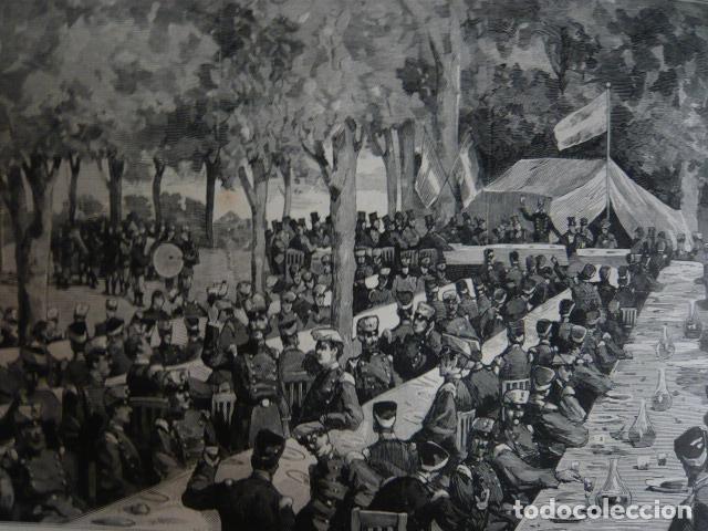 Arte: LIMA PERU BANQUETA OFRECIDO POR COMANDANTE GUARDIA URBANA ESPA&Ntilde;A GRABADO XILOGRAFICO XILOGRAFIA 1879
