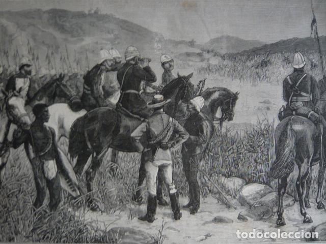 Arte: SUDAFRICA CAPTURA DE CETEWAYO REY ZULU GRABADO XILOGRAFICO XILOGRAFIA 1879