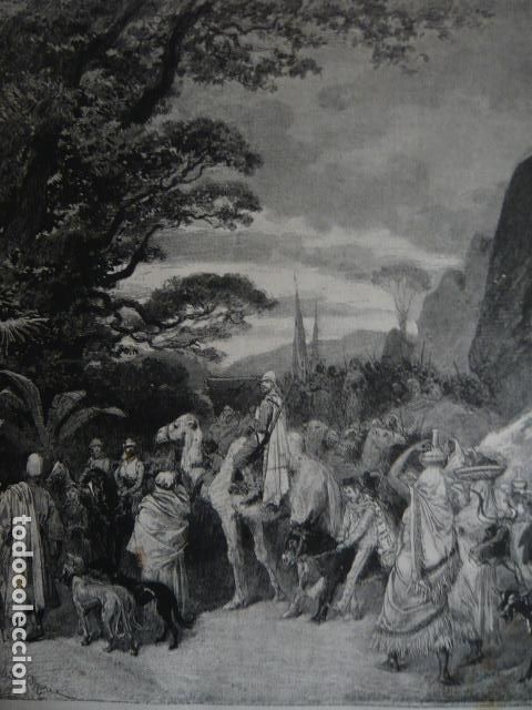 Arte: PARIS LA CARAVANA GRABADO XILOGRAFICO XILOGRAFIA 1879