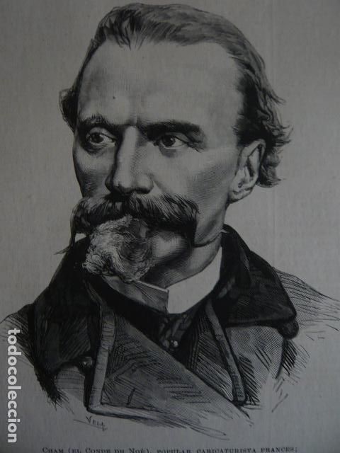 Arte: EL CONDE DE NOE CARICATURISTA FRANCES GRABADO XILOGRAFICO XILOGRAFIA 1879