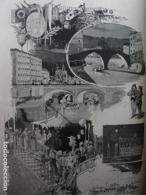Arte: VENECIA ITALIA FIESTA EN LA RIA GRABADO XILOGRAFICO XILOGRAFIA 1879