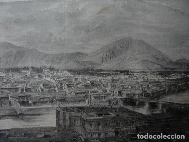 Arte: LIMA PERU VISTA GENERAL GRABADO XILOGRAFICO XILOGRAFIA 1879