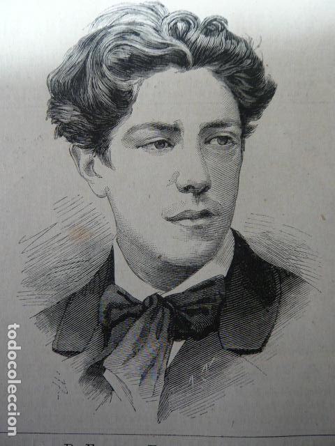 Arte: ENRIQUE FERNANDO ARBOS VIOLINISTA GRABADO XILOGRAFICO XILOGRAFIA 1879