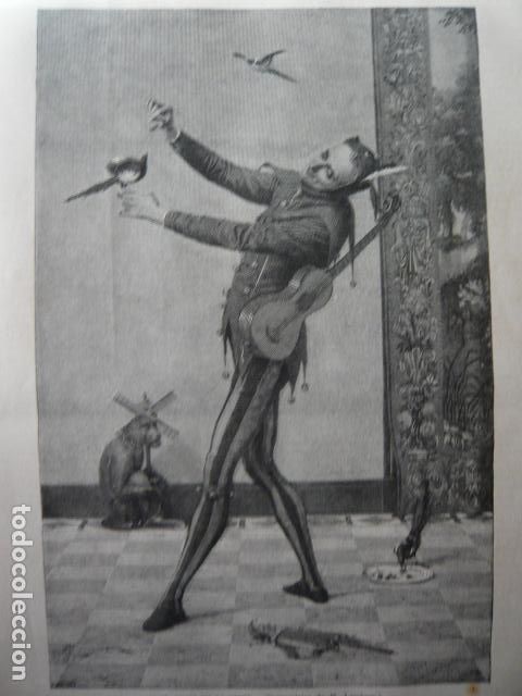 Arte: EL BUFON DE LA CORTE GRABADO XILOGRAFICO XILOGRAFIA 1879