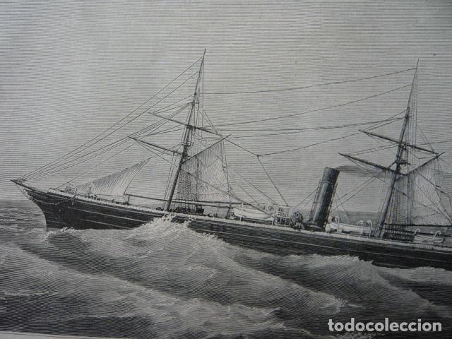 Arte: CHILE VAPOR INGLES ILLIMANI GRABADO XILOGRAFICO XILOGRAFIA 1879