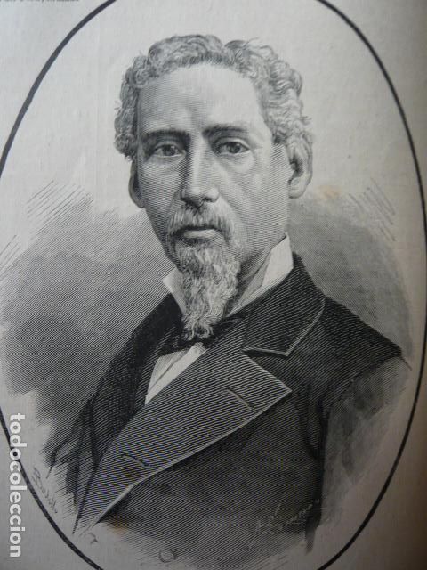 Art: IGNACIO RAMIREZ MINISTRO JUSTICIA MEXICO GRABADO XILOGRAFICO XILOGRAFIA 1879