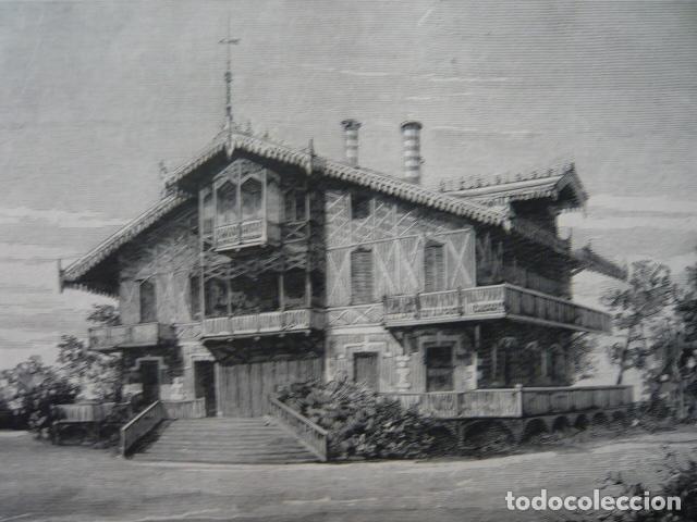 Art: ARCACHON FRANCIA LA VILLA PEREIRE GRABADO XILOGRAFICO XILOGRAFIA 1879