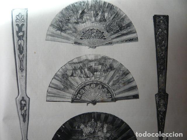 Arte: MADRID ABANICOS DE LA CASA BACH GRABADO XILOGRAFICO XILOGRAFIA 1879