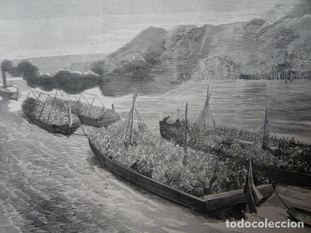Arte: RUMELIA ORIENTAL EVACUACION GRABADO XILOGRAFICO XILOGRAFIA 1879