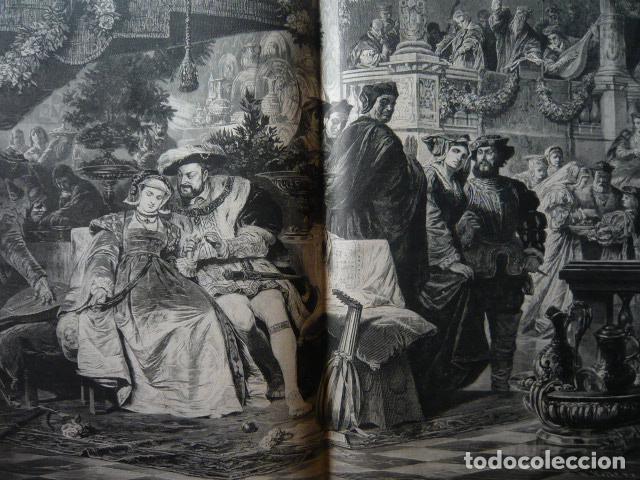 Arte: ENRIQUE VIII Y ANA BOLENA GRABADO XILOGRAFICO XILOGRAFIA 1879