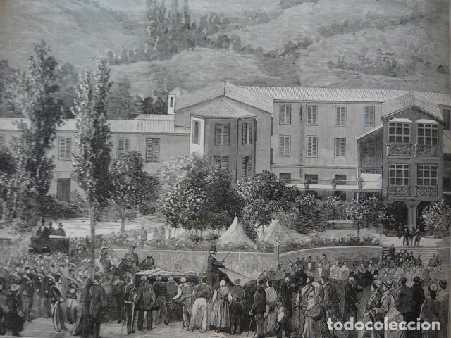 Arte: ESCORIAZA GUIPUZCOA LOS BA&Ntilde;OS GRABADO XILOGRAFICO XILOGRAFIA 1879