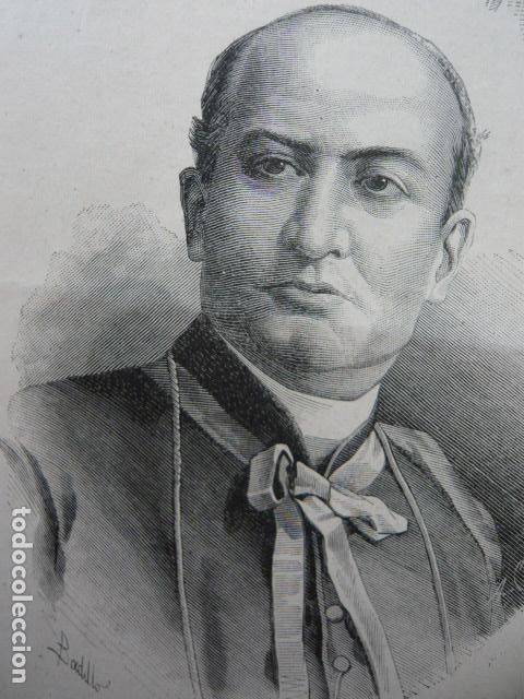 Arte: IGNACIO MONTES DE OCA OBISPO MEXICANO GRABADO XILOGRAFICO XILOGRAFIA 1879