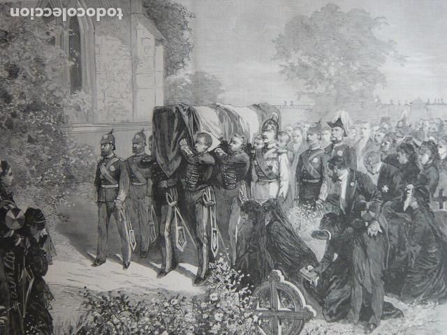 Arte: INGLATERRA CONDUCCION CADAVER DEL PRINCIPE LUIS NAPOLEON GRABADO XILOGRAFICO XILOGRAFIA 1879