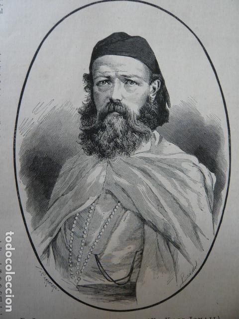 Arte: JOAQUIN GATELL POLCH EL KAID ISMAIL EXPLORADOR GRABADO XILOGRAFICO XILOGRAFIA 1879