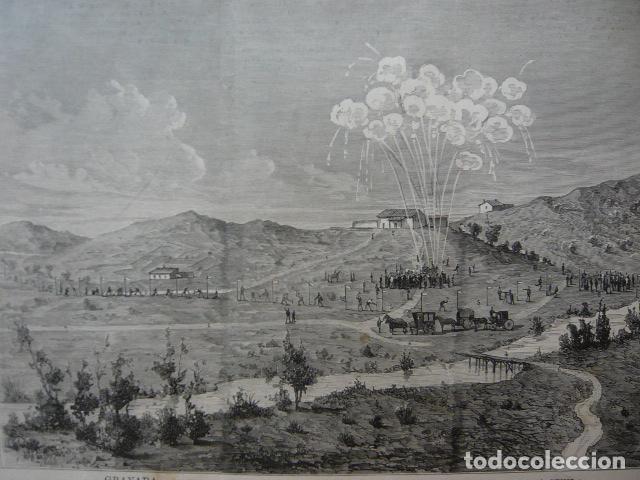 Arte: GRANADA INAUGURACION CANAL DE RIEGO GRABADO XILOGRAFICO XILOGRAFIA 1879