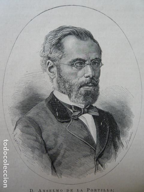 Arte: ANSELMO DE LA PORTILLA GRABADO XILOGRAFICO XILOGRAFIA 1879