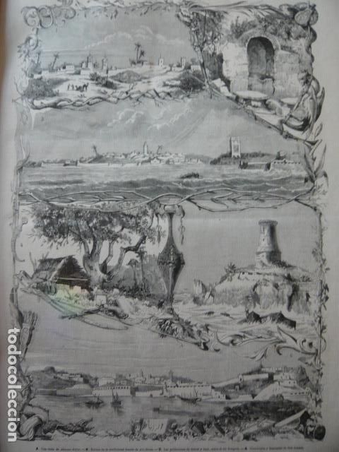 Arte: MARRUECOS VISTAS DE SU COSTA GRABADO XILOGRAFICO XILOGRAFIA 1879