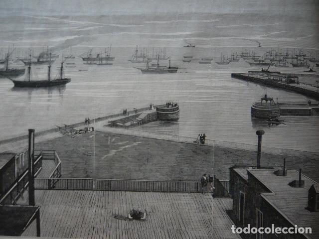 Arte: EL CALLAO PERU VISTA GRABADO XILOGRAFICO XILOGRAFIA 1879