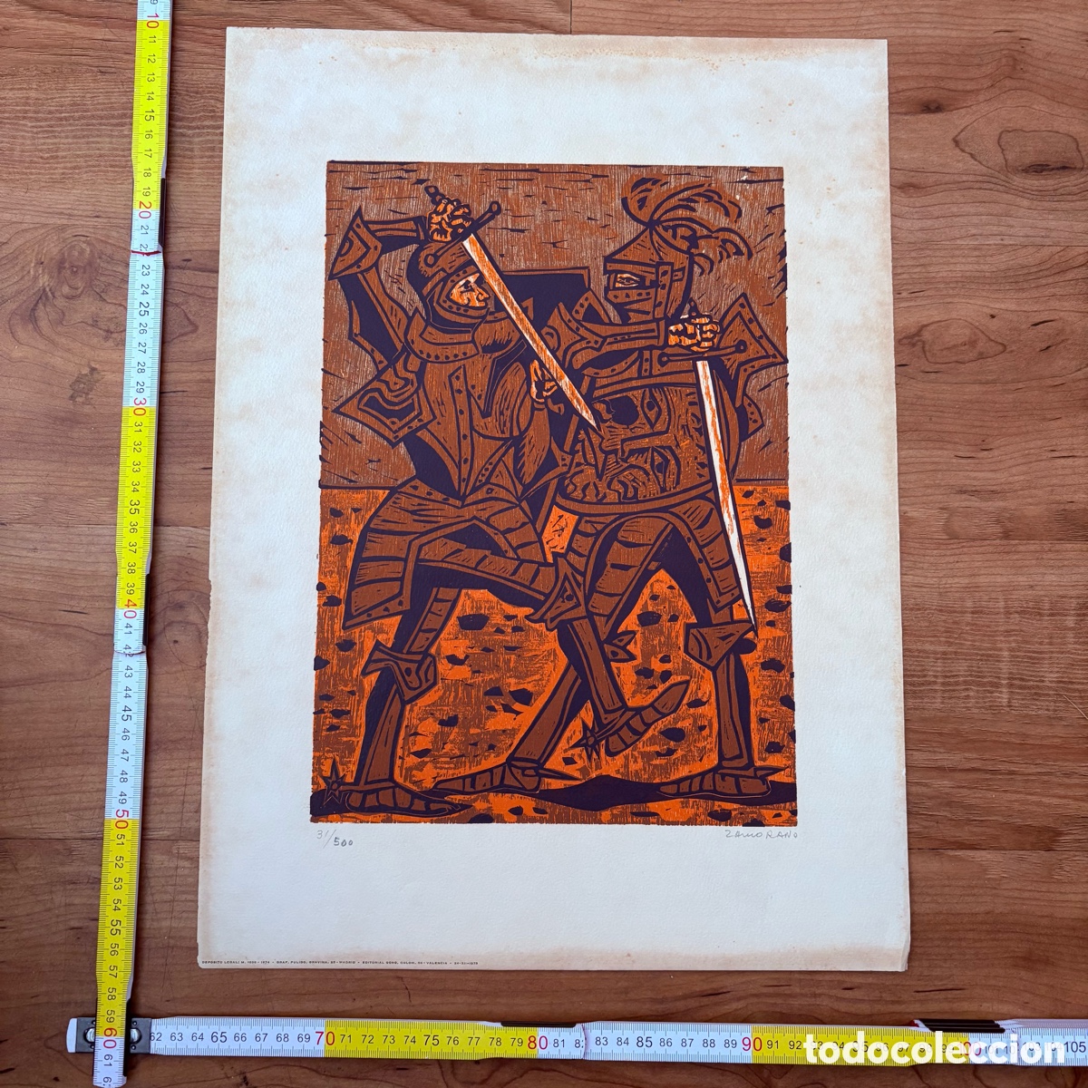 Arte: xilograf&iacute;a ricardo zamorano tirant lo blanc 1974 firmada numerada 31/500