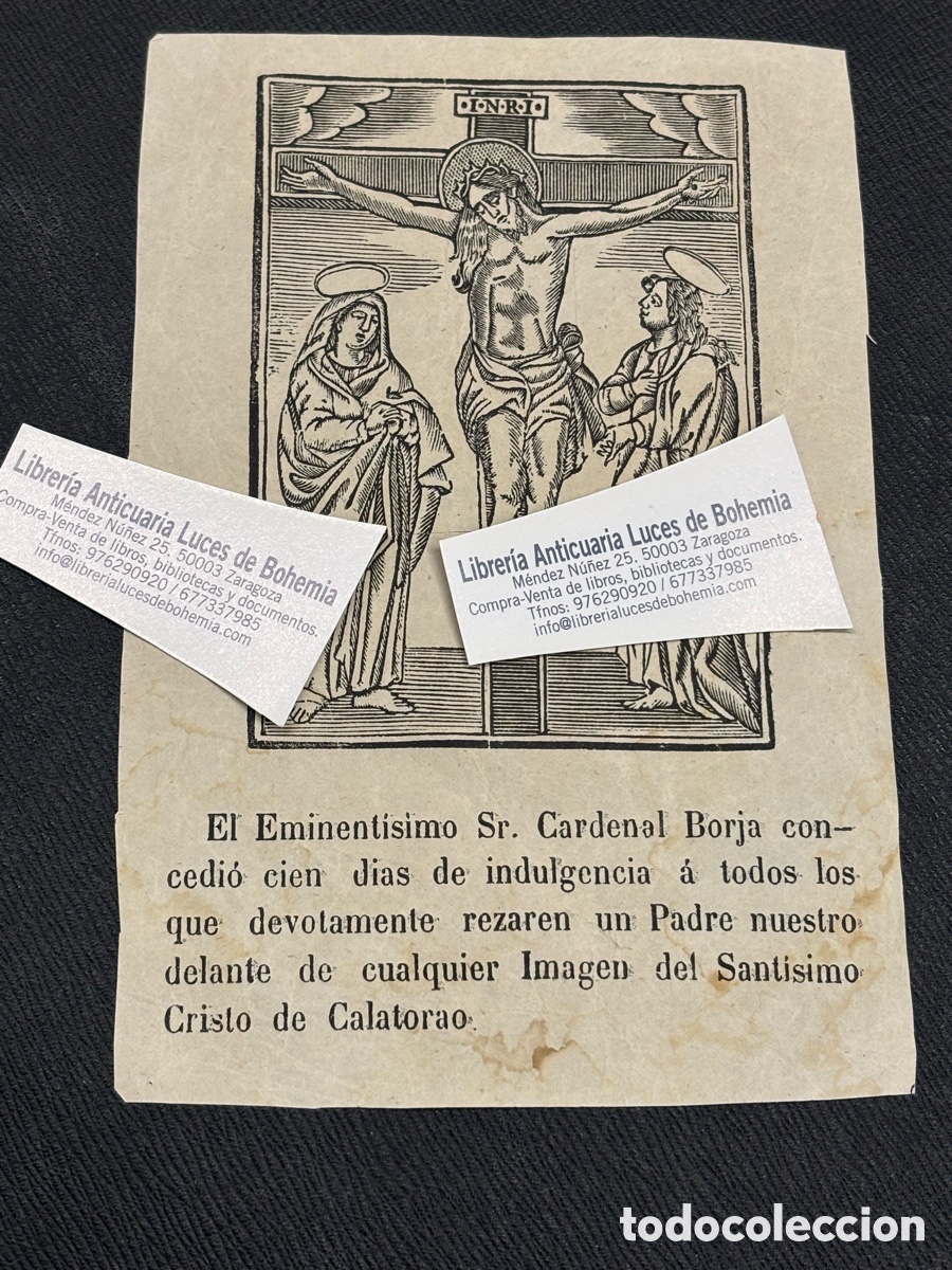 Art: CALATORAO, ZARAGOZA. CRISTO DE CALATORAO. S. XIX. XILOGRAF&Iacute;A DEVOCIONAL.