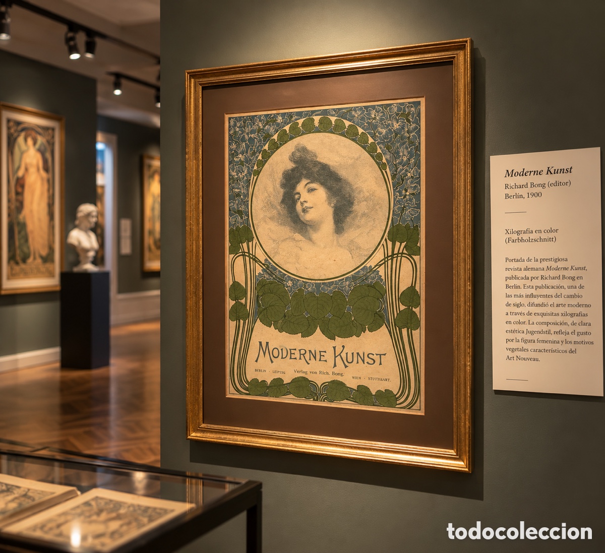 Arte: XILOGRAF&Iacute;A EN COLOR ORIGINAL DE 1900 MODERNE KUNST Jugendstil/Art Nouveau