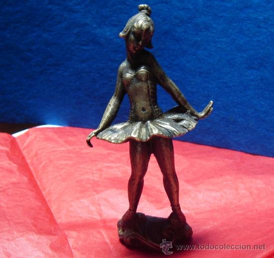 Arte: Bailarina en metal blanco art dec&oacute; - Foto 1