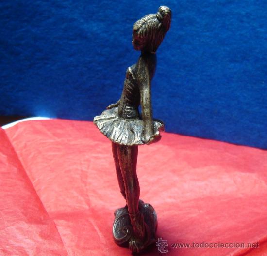 Arte: Bailarina en metal blanco art dec&oacute; - Foto 2