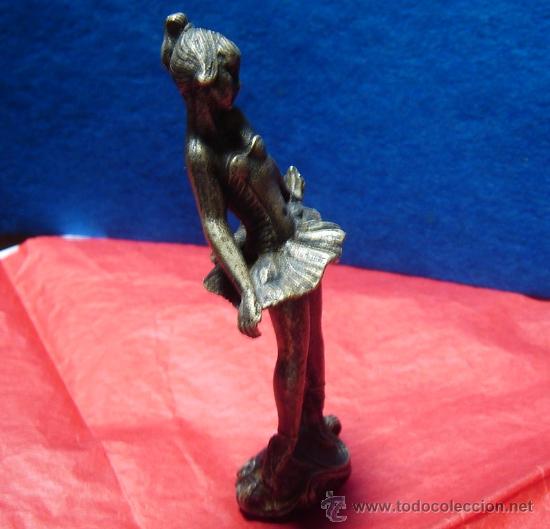 Arte: Bailarina en metal blanco art dec&oacute; - Foto 4