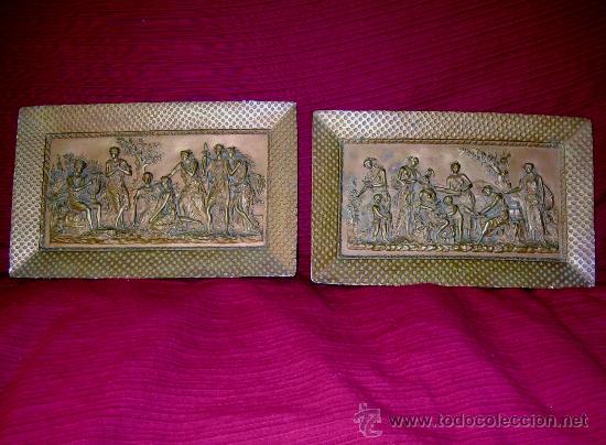 Arte: PAREJA DE RELIEVES IMPERIO FRANCESES ALEGORICOS S XIX - Foto 1