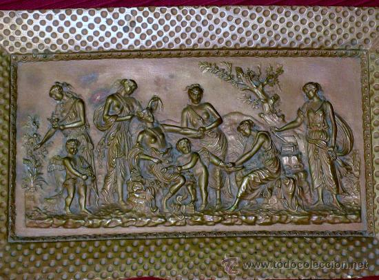 Arte: PAREJA DE RELIEVES IMPERIO FRANCESES ALEGORICOS S XIX - Foto 2