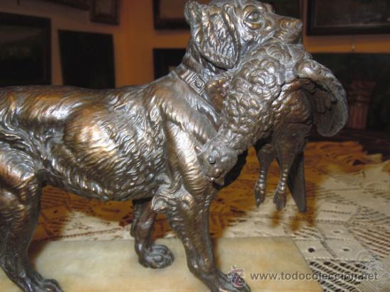 Arte: PERRO DE CAZA EN CALAMINA DE FINALES DEL XIX - Foto 5