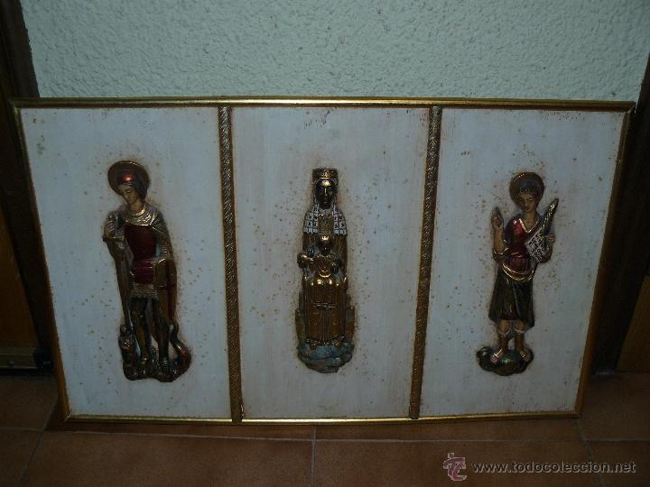 Arte: PANEL CON TRES IM&Aacute;GENES RELIGIOSAS - Foto 1