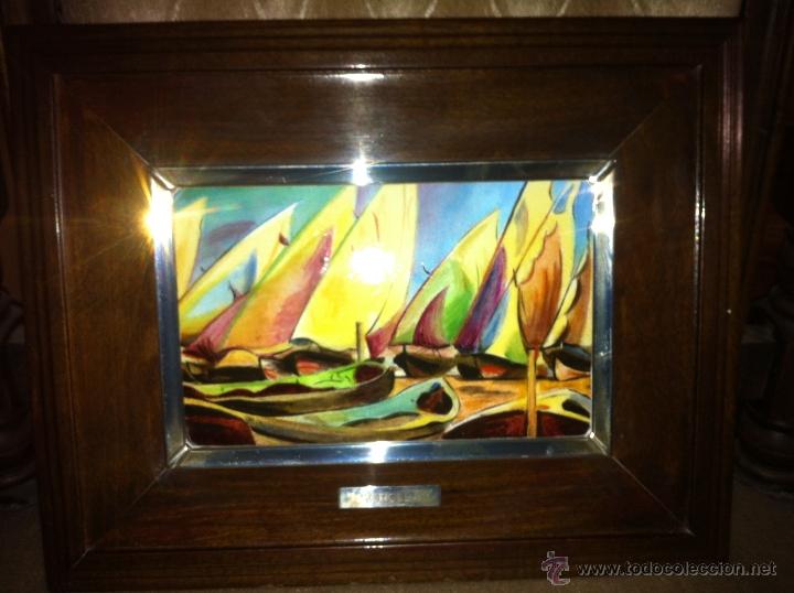 Arte: CUADRO DE ESMALTE Y PLATA DE LEY Y MADERA  (SOROLLA) - Foto 1