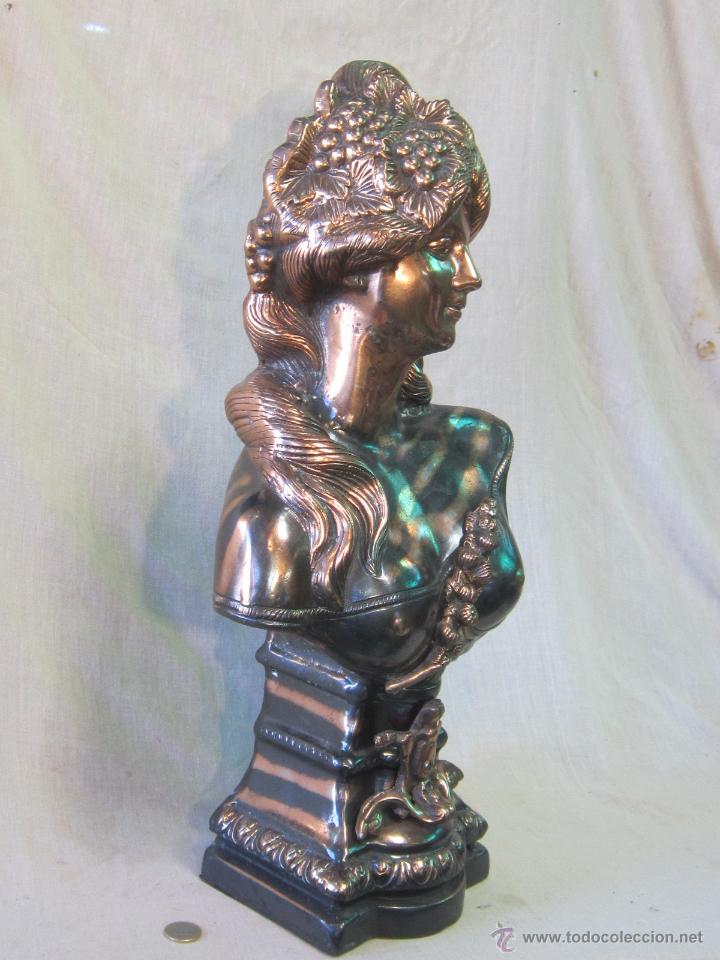 Arte: BUSTO DE MUJER EN ALUMINO COBREADO - Foto 4