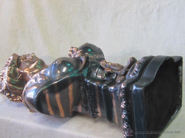 Arte: BUSTO DE MUJER EN ALUMINO COBREADO - Foto 5