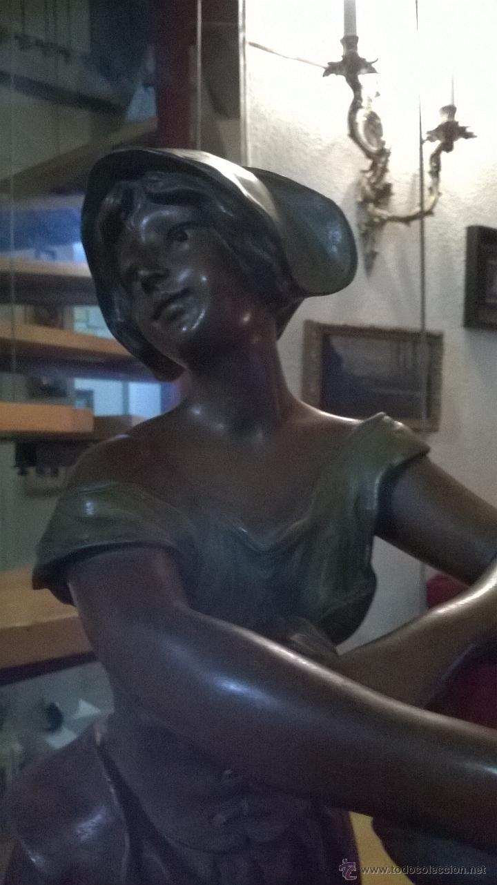 Arte: ANTIGUA FIGURA LAVANDERA DE CALAMINA - Foto 3