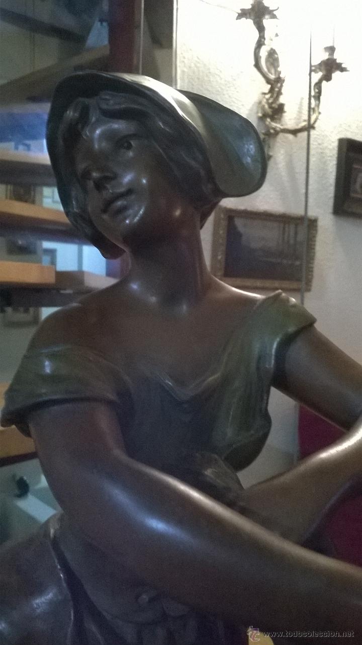 Arte: ANTIGUA FIGURA LAVANDERA DE CALAMINA - Foto 4