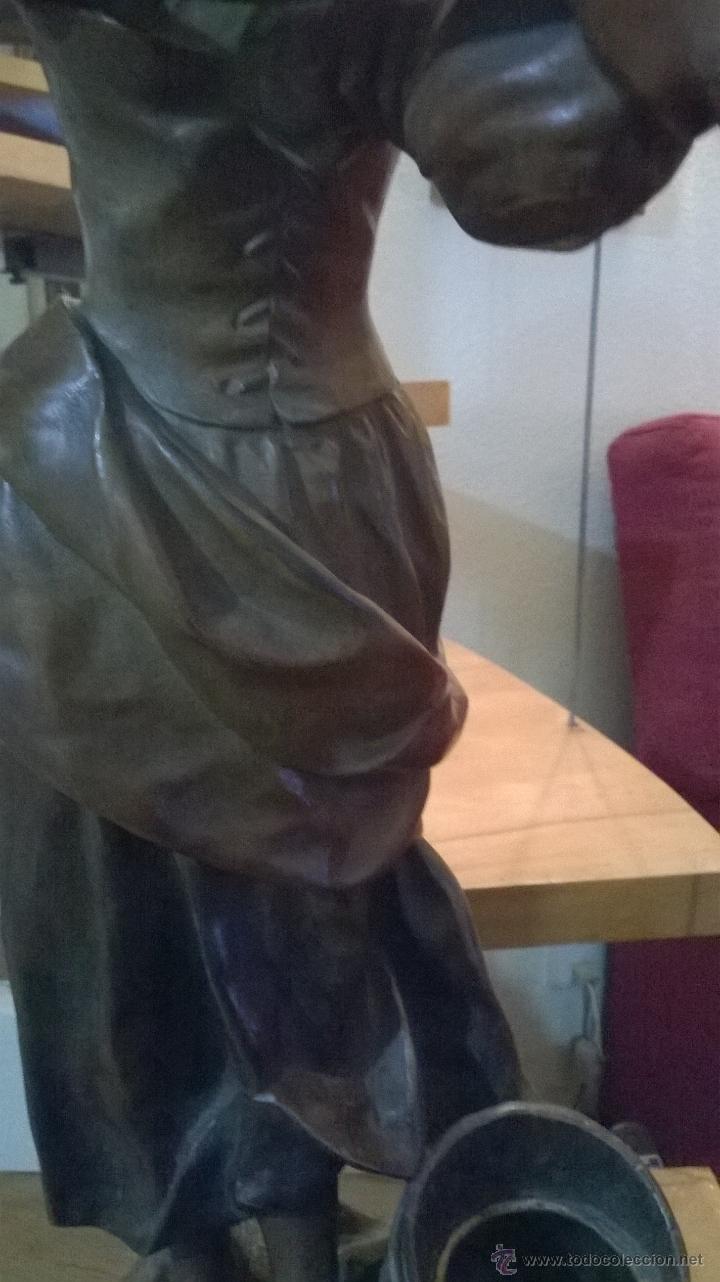 Arte: ANTIGUA FIGURA LAVANDERA DE CALAMINA - Foto 5