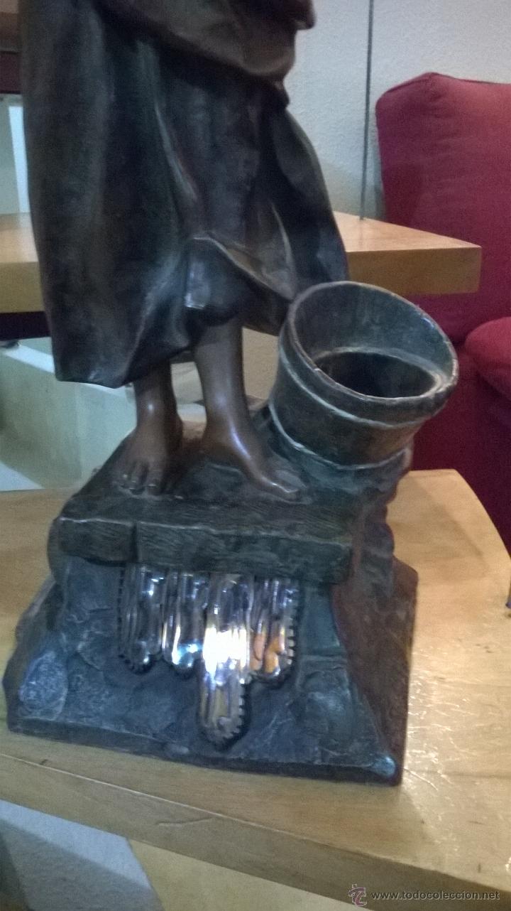 Arte: ANTIGUA FIGURA LAVANDERA DE CALAMINA - Foto 6
