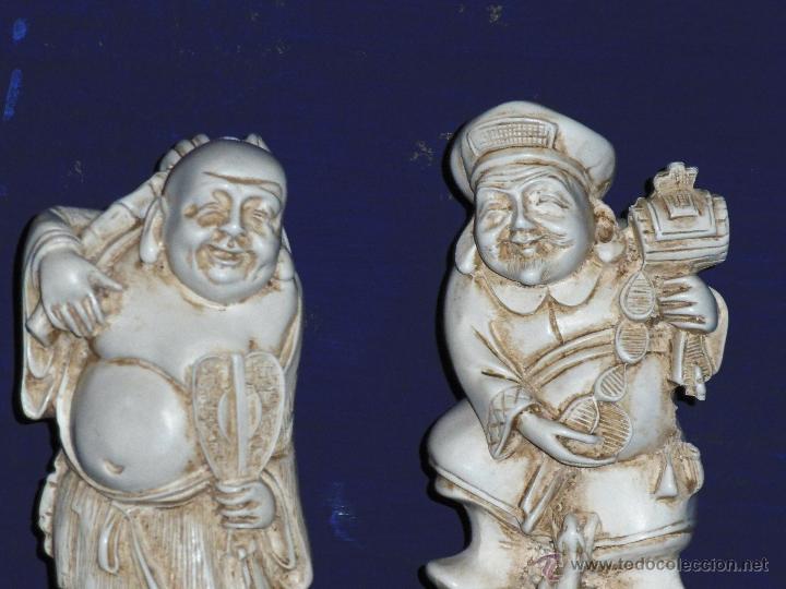 Arte: PAREJA DE BUDA EN PASTA DE MARFIL Y PLATA - Foto 3